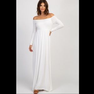 PinkBlush Off Shoulder Maxi Dress